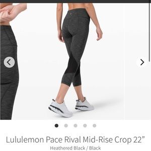 Lululemon Pace Rival Mid-Rise crop 22”